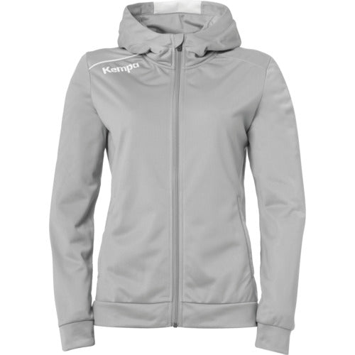 PLAYER HOOD JACKET WOMEN - dark grey mélange/white