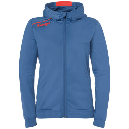 PLAYER HOOD JACKET WOMEN - ice grey/fluo red