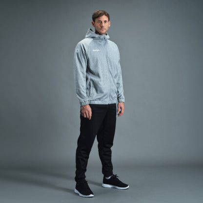 Ambition 28 Hooded jacket - dark grey mélange/white