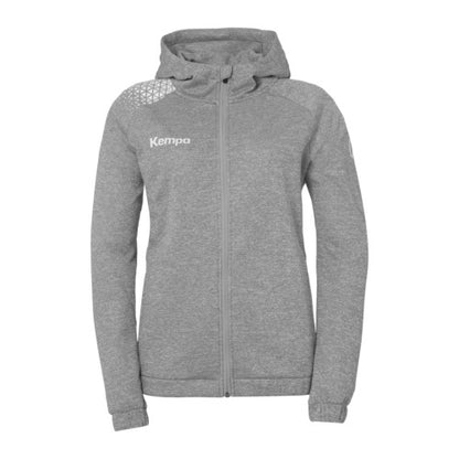 Ambition 28 Hooded jacket W - dark grey mélange/white