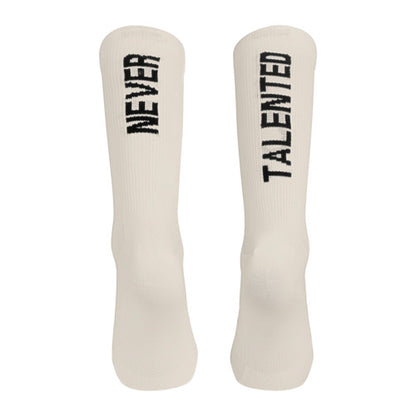 STMNT Socks Never Talented - beige/black